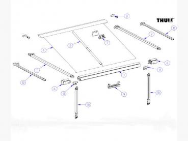 Thule Omnistore 1200  Stützfuß- und Teleskoparmhalterung