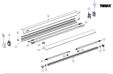 Thule Omnistor 3200 Enkappen links und rechts - anthrazit