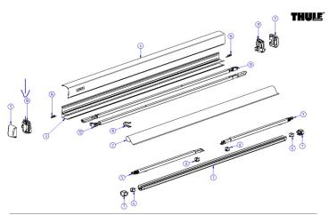 Thule Omnistor 3200 Endplatte - links