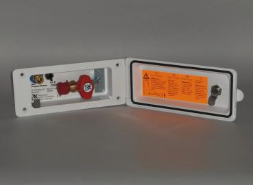 Reich Gas-/Wassersteckdose mit Schloss weiß