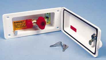 GOK Gassicherungssteckdose weiß mit Schloss