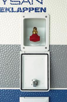 Gassicherungssteckdose weiß mit Schloss