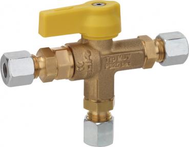 GOK manuelles Umschaltventil RVS 8, für Zweiflaschenanlage, Messing