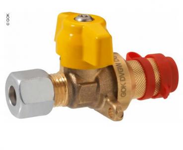 GOK Abzweig-Kupplungsventil kurz mit Flansch, RVS8 x Steckkupplung