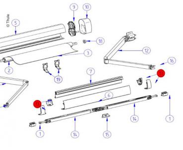 Thule Omnistor 5102 Frontblendenendkappen-Satz schwarz